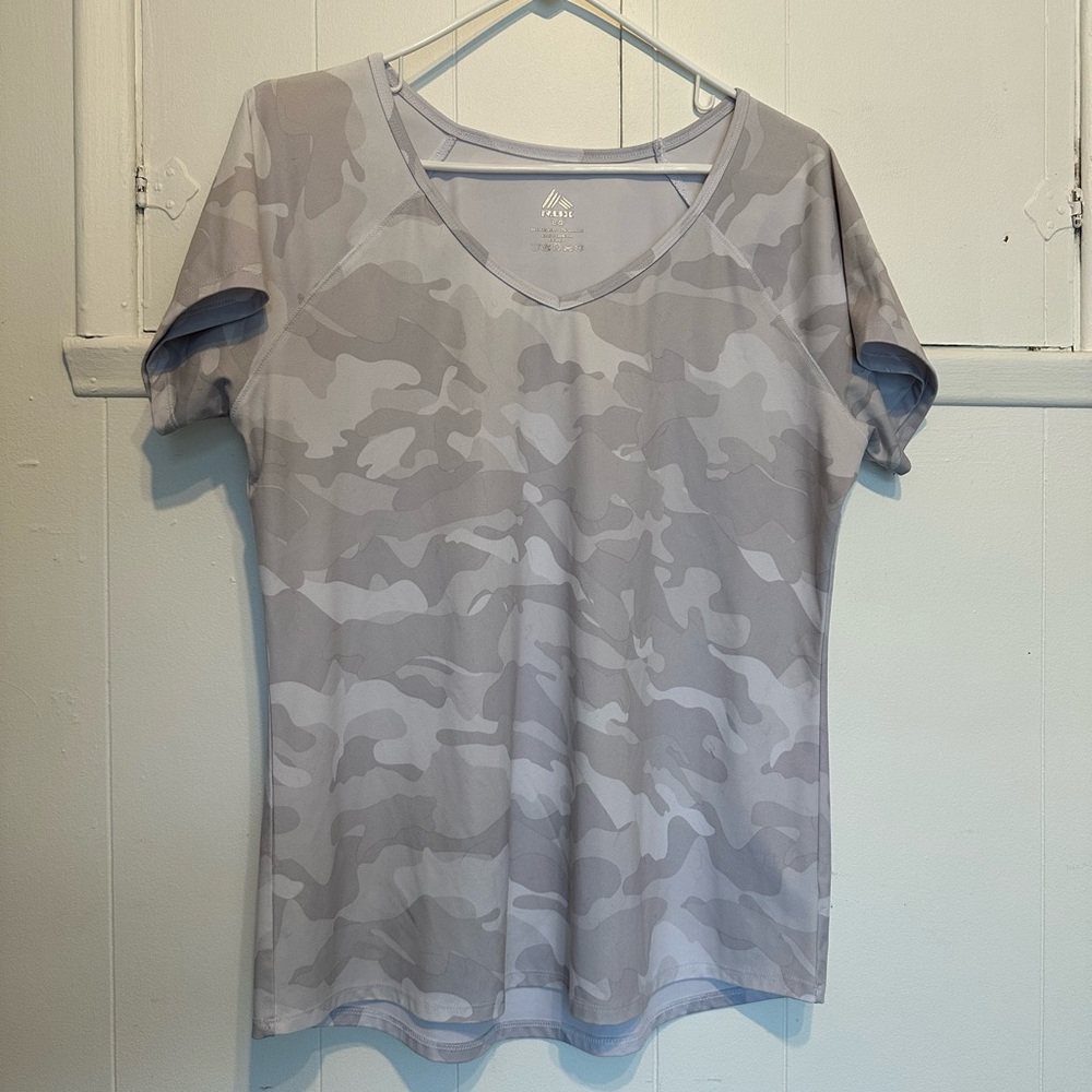 RBX Light Gray Camo Short Sleeve Top for Training/Workout